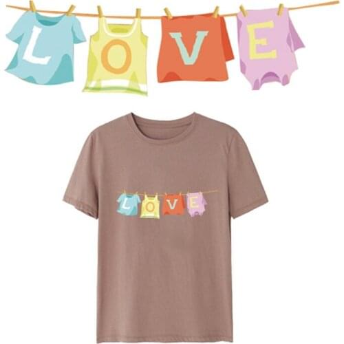 Letter Patches Heat Transfer Sticker Diy For Kids T-Shirt Love atch Easy Use By Household Washable Sticker