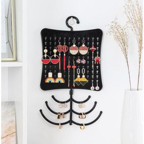 6 hook wall earring jewelry organizer earring organizer hanging holder Necklace ring display 120 holes Jewelry Storage Rack