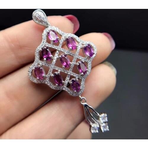 Natural garnet necklace, Chinese knot style, precision manufacturing, best selling quality, crystal clean, 925 silver design