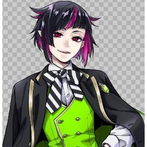 Twisted Wonderland Wig Lilia Vanrouge Wig Pink Mixed Black Cosplay Hair Synthetic Halloween Men Women Unisex Role Play