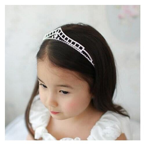 Girls Diamante Crystal Hair Band Headband Wedding Embellished Tiara Jewelry Flower Girls Hair Accessories
