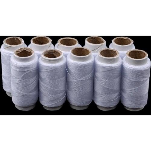 10pcs White Polyester Sewing Thread Strong And Durable Sewing Threads For Hand Machines DIY Sewing Accessories