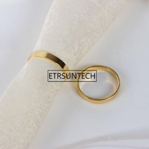 Simple Napkin Ring Gold Napkin Buckle Holder For Wedding Ornament Party Banquet Table Decoration Accessories