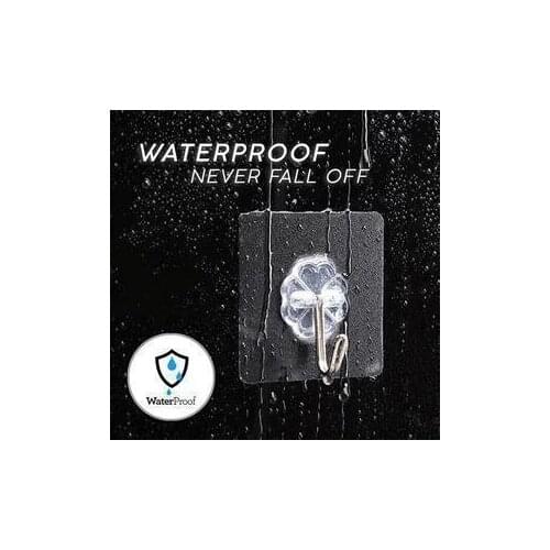 Transparent Seamless Strong Self Adhesive Hook Wall Hangers Suction Heavy Load Rack Waterproof Oilproof Self Hanging For Kitchen