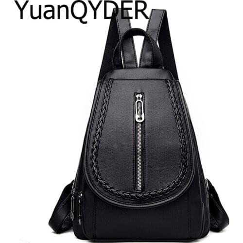 Fashion Weave Backpacks Brand Designer All-match Small Backpack High Quality Pu Leather Teenage Girls Light Travel School Bag