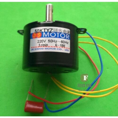 50KTYZ AC 220V 6-10W 2.5/5/15/20/30/RPM Permanent Magnet Synchronous Gear Motor 2.5R/MIN 5R/MIN Motor