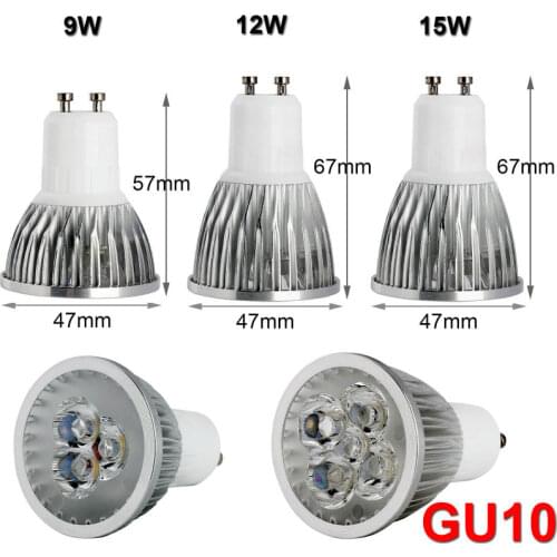 Super Bright Dimmable Led Spotlights Lamps 9W 12W 15W AC110V 220V LED GU10 Led Bulb Lightings lampada Warm/Cool Wihte
