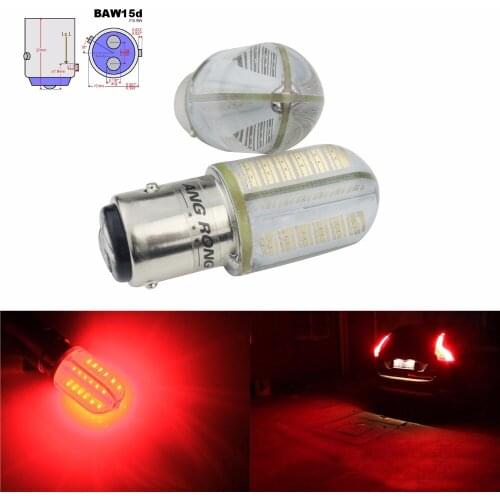 ANGRONG 2x 567 PR21/5W 780 BAW15d Bulbs COB LED Indicator Rear Fog Tail Brake Light Red(CA320)