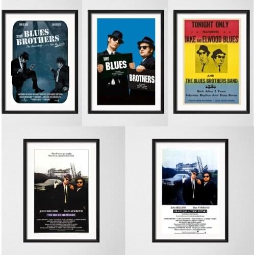 The Blues Brothers 1980 Retro Vintage Movie Music Band Art Painting Vintage Canvas Poster Wall Home Decor