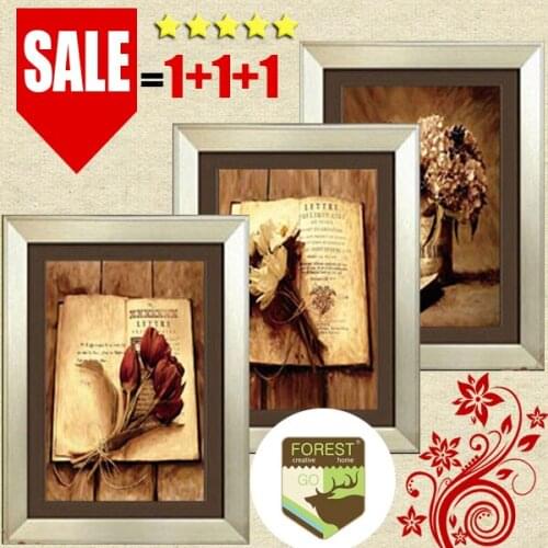 Vintage nostalgia poetic imagery floral hallway decorative picture customized 3 panels classic still life canvas oil painting