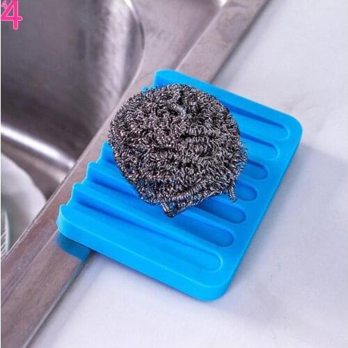 Waterfall Soap Case Holder Silicone Soap Dishes with Drain Soap Tray Bathroom Accessories Shower Kitchen Use Mixed Colors