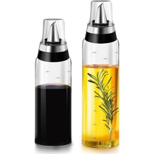 Japanese Style Olive Oil Bottle Leak-Proof Glass Oil Pourer Kitchen Soy Sauce Container Transparent Vinegar Measuring Pots