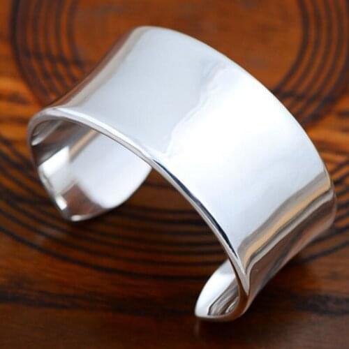 Solid 999 sterling Silver WOMEN men simple Bracelet Bangle cuff Jewelry A2039
