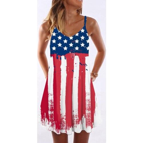 Womens Dress Vintage Boho Beach Striped Print Mini Dress Sleeveless V Neck A-Line Sling Dress Sundress Vestidos Plus Size Dress