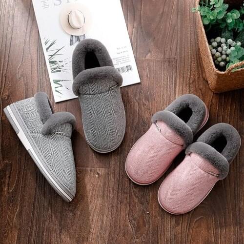 Winter Men Warm Outdoor Bag Heel Slippers Fleece Plush Home Slipper Autumn Memory Foam Shoes House Flat Soft Silent Slides