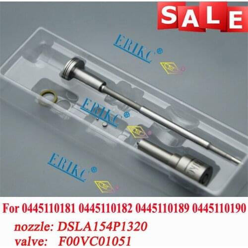 0445110189 ERIKC Diesel Fuel Injector Parts Nozzle DSLA154P1320 Control Valve F00VC01051 For Bosch DODGE 0445110190 0986435055
