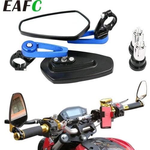 2Pcs Motorcycle Aluminum 7/8" 22mm Bar End Side Rearview Mirror Universal Motorbike Bike Handlebar Rear View Mirrors Universal