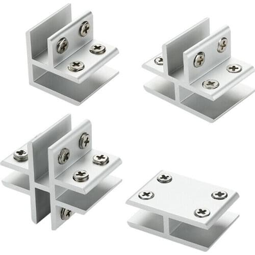 Brand New 20PCS Aluminum Alloy Glass Clamps Clips Glass Shelf Holder Brackets Connectors