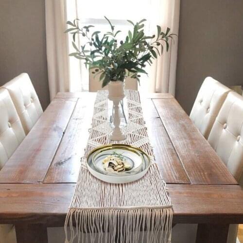 200x34cm Handmade Macrame Table Runner With Tassels Bohemian Woven Table Runner Wedding Decoration Table Runner Home Decor