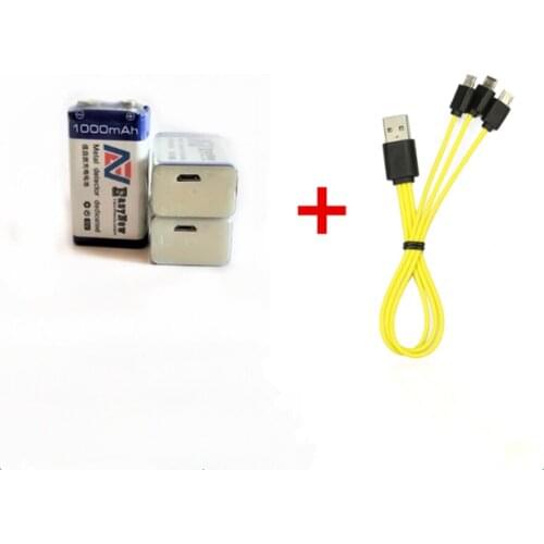 3pcs 1000mAh 9V rechargeable battery USB Li-ion rechargeable battery with Micro USB cable for fast charging