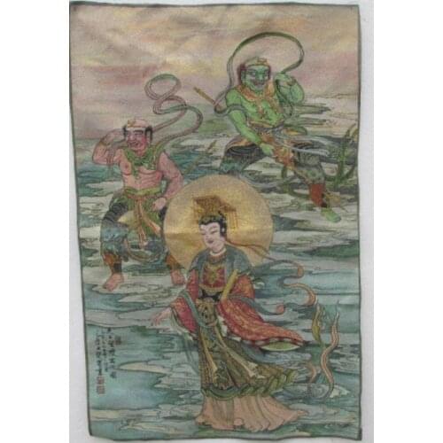 35.46'/Tibet Nepal thangka tara buddha statue Guan Yin Exorcism peace wealth