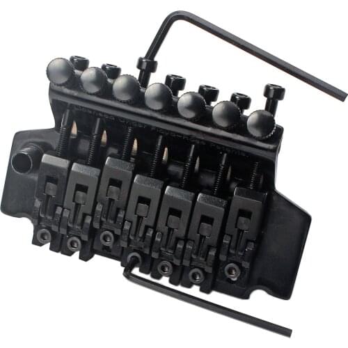 7-strings Double-Locking Tremolo Bridge with Whammy Bar Wrenches Springs Screws Studs Set for Electric Guitars Parts Black