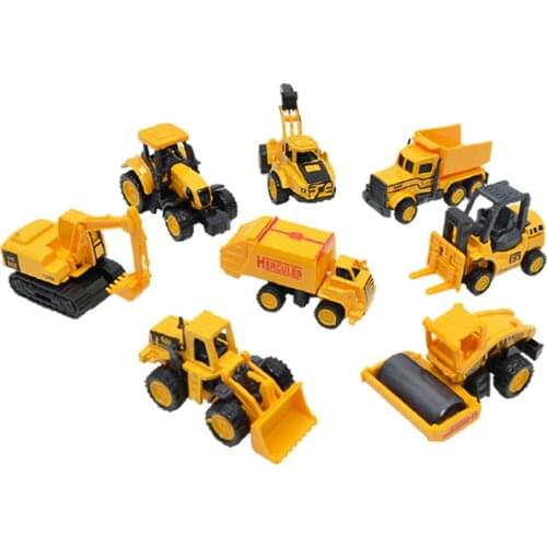 8Pcs Kid Excavator Sliding Car Model Mini Simulated Engineering Vehicle Toy Gift