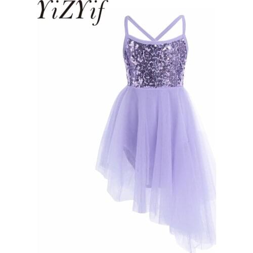 Ballet Tutu Dress Girls Dancewear Sleeveless Sequins Tulle Ballet Dance Gymnastics Leotard Ballet Dress Ballerina Dress Kids
