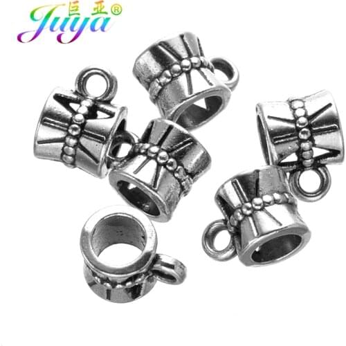 Juay 30pcs Wholesale Tibetan Silver Plated Charm Beads Fit Original European Bail Beads Bracelet Necklace Jewelry Making