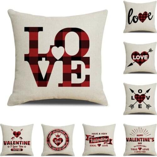 Valentines day cotton linen pillow case new fashion the arrow printed square cushion covers 45x45cm pillow case special offer