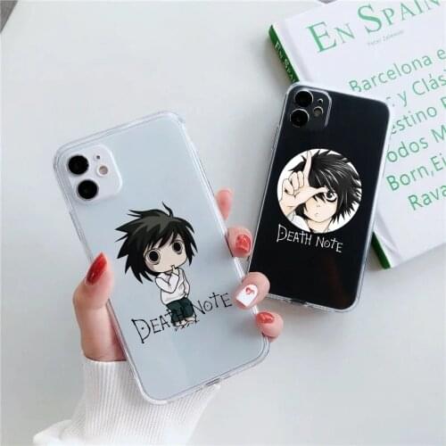 Death Note Pattern Clear Phone Case Cover For iPhone 11 Pro 12 XR X XS MAX SE20 7 8 6Plus Japan Anime Soft Silicone Cover Fundas