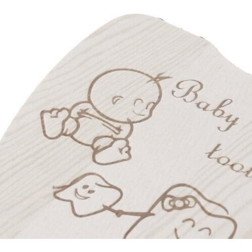 Baby Tooth Box English Wooden Milk Teeth Organizer Gift Girls Boys Baby Souvenirs Storage C6W9