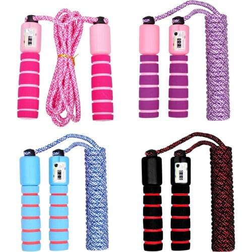 Children Skipping Rope with Counter Fitness Exercise Jumping Ropes Men Women Gym Outdoors Sports Equipment Supplies