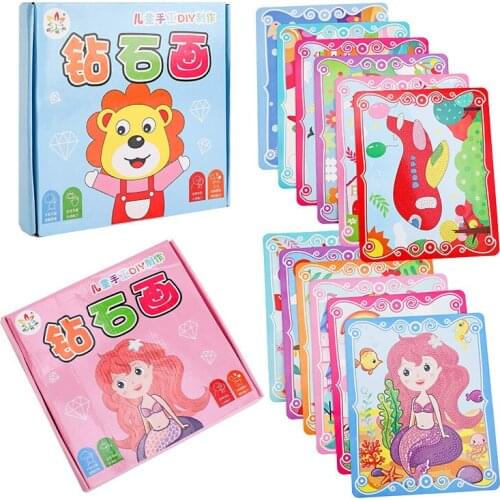 Children DIY Diamond Stickers Princess Animal Toys for Girl Kindergarten Creative Art Handmade Classic Sticker Toy Gift Package