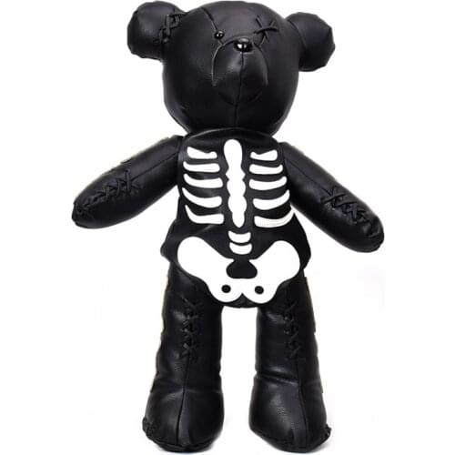 PU Bone Bear Kids Backpack Funny Motorcycle Backpack Cool Design Backpack Fashion Wear Matching Bags Childrens School Toy Bag