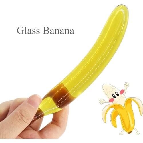 Fruit Shape Crystal Penis Butt Plug Banana Cucumber Sex Toys for Women Men G Spot Massager Glass Dildo Anal Plug Adult Products