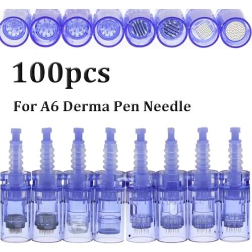 100PCS Dr.pen Ultima A6 Needle Cartridge Bayonet Slot Nano 9 12 36 42 Pin Microneedling Electric Derma Pen Cartridges Needles