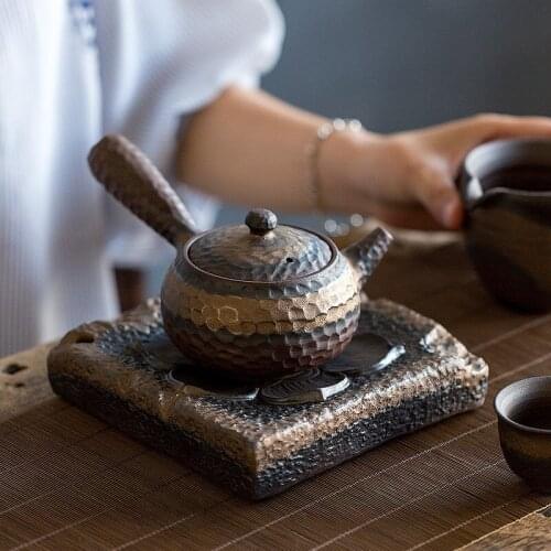 Handmade Stoneware Kiln Baked Tea Pot Holding Teapot Single Teapot Side Handle Pot Tea Kettle Tea Pot China Tea Ceramic Tea Pot