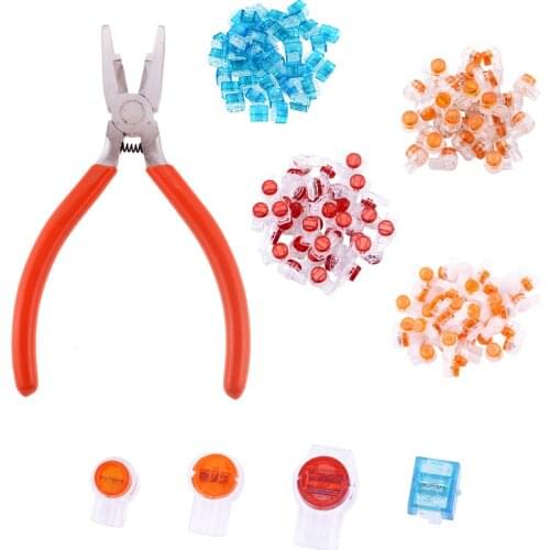 200PCS UY UR UB Crimp Connection Terminals + 1PCS Crimping Pliers K1 K2 K3 K4 Connector Waterproof Wiring For Cable Cord Term