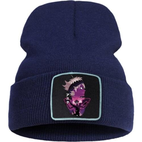 Ski Japan Anime Black Clover Flexible Hats Men Cool Fashion Creative Caps Hot Sale Warm Knitted Cap Hip Hop Street Beanie Hat