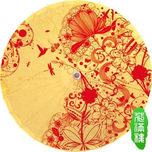 Dia 50CM Small Size Red Flower Figure Oilpaper Umbrella Chinese Unique Handmade Classical Dance Gift Props Umbrella for Child