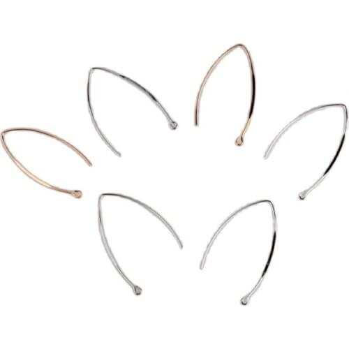 20pcs Metal V Shape Earrings Hooks with Holes Gold Drop Earrings Making Accessories Women Fashion Ear Jewelry Findings