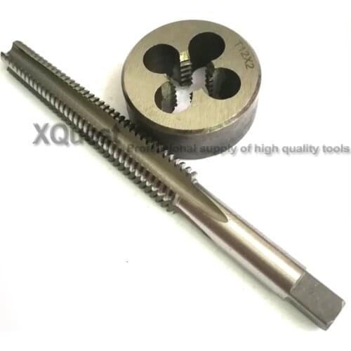 2PCS Metric Right Trapezoidal thread taps and Die set Tr12 TR12X2 TR12X3 T Left hand TR screw tap Round dies T12 T12X2 T12X3