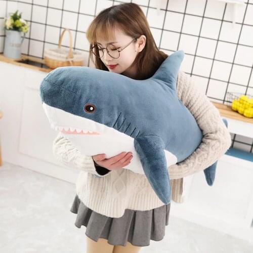 80/100/140cm Soft Shark Plush Toy Stuffed Shark Toy Pillow For Kids Birthday Gift or Shop Home Decoration