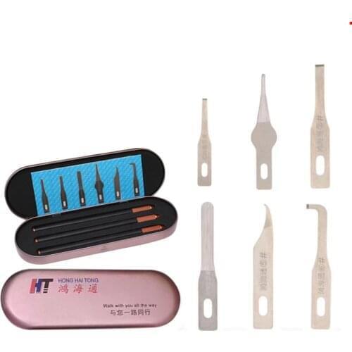 Phone IC Chip Repair Hand Polished Blade Kit Motherboard Upper Lower Separating Pry Knife CPU NAND Flash BGA Glue Remove Tool
