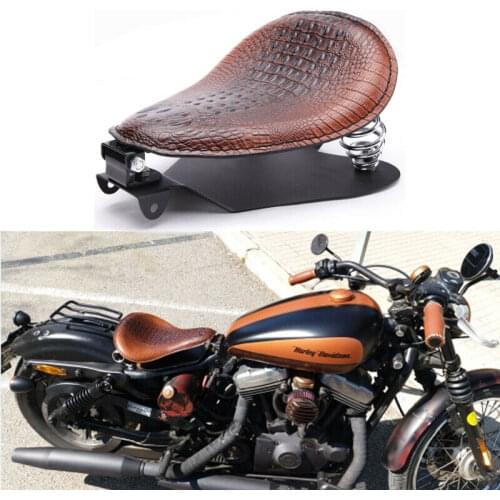 New Leather Motorcycle Solo Seat Spring For Yamaha V Star 1100 XS1100S Special XS850S Bobber Chopper Custom for Honda Shadow