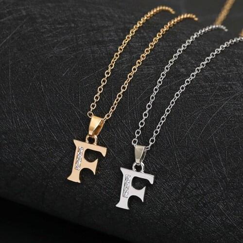 Gift English letter F fashion lucky Monogram necklace 26 alphabet Initial sign mother friend family name gift necklace jewelry