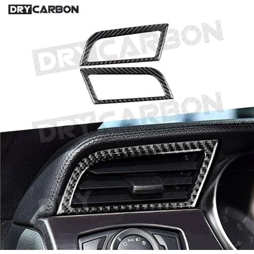 2 PCS/Set Carbon Fiber Car Interior Side Air Conditioner Outlet cover Frame For Ford Mustang 2015 -2019 Air Vent Trim Stickers