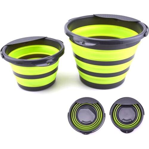 4L/10L Collapsible Bucket Portable Folding Bucket Water Bucket Container With Sturdy Handle For Backpacking Camping Outdoor