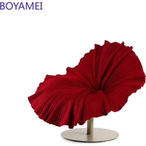 Glass-and-steel petal chair flower chair light luxury high-end swivel chair armchair coffee shop chair-like lazy chair